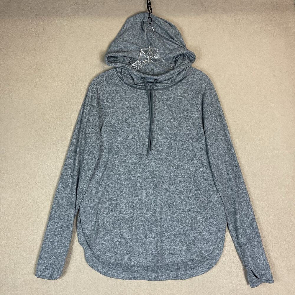 Athleta Hoodie Womens S Gray Uptempo Lightweight Stretch Pullover Sweatshirt
